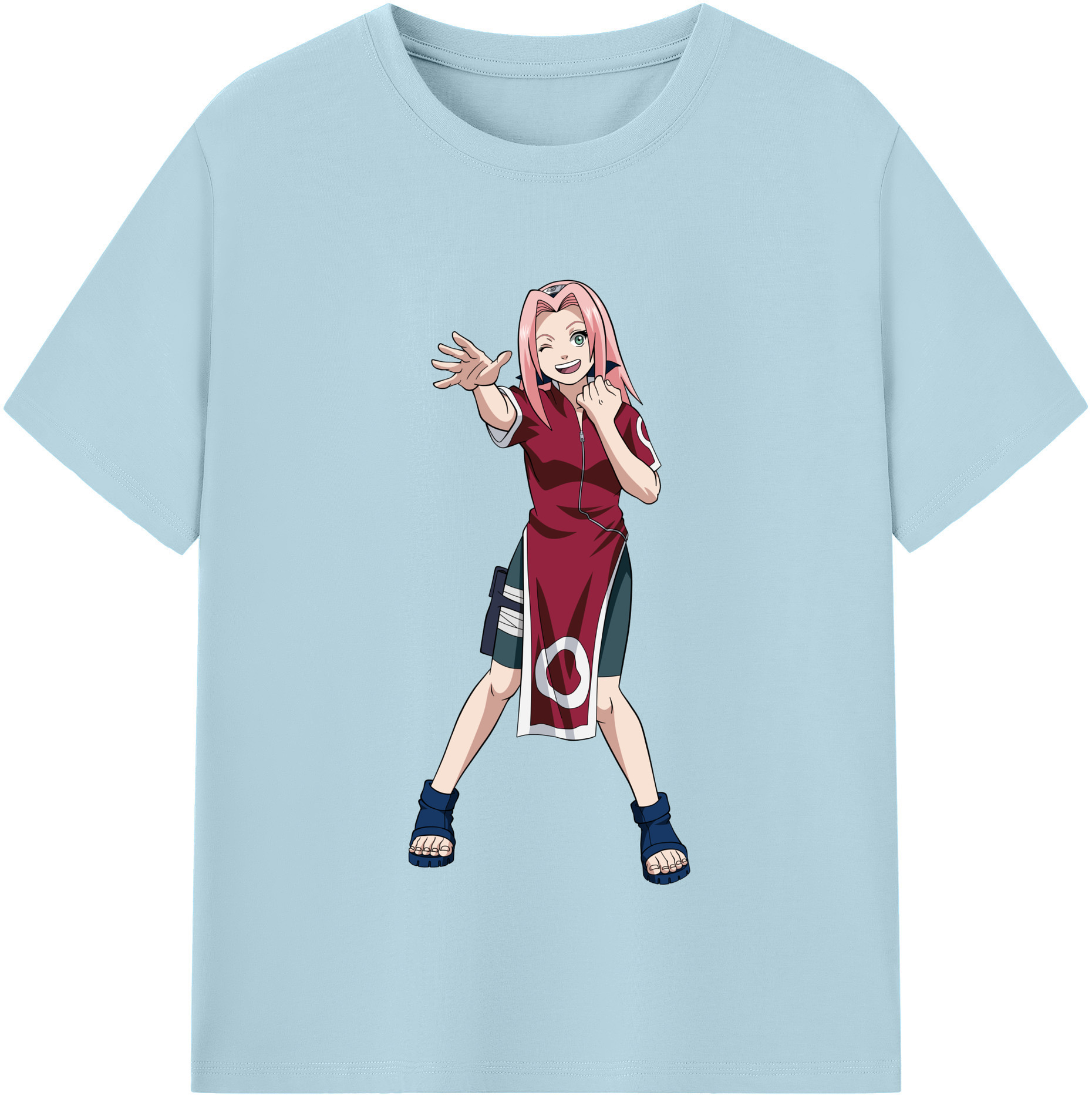 （画像用） NARUTO -ナルト- 春野サクラ Haruno Sakura 綿100％半袖Tシャツ（フロントプリント）